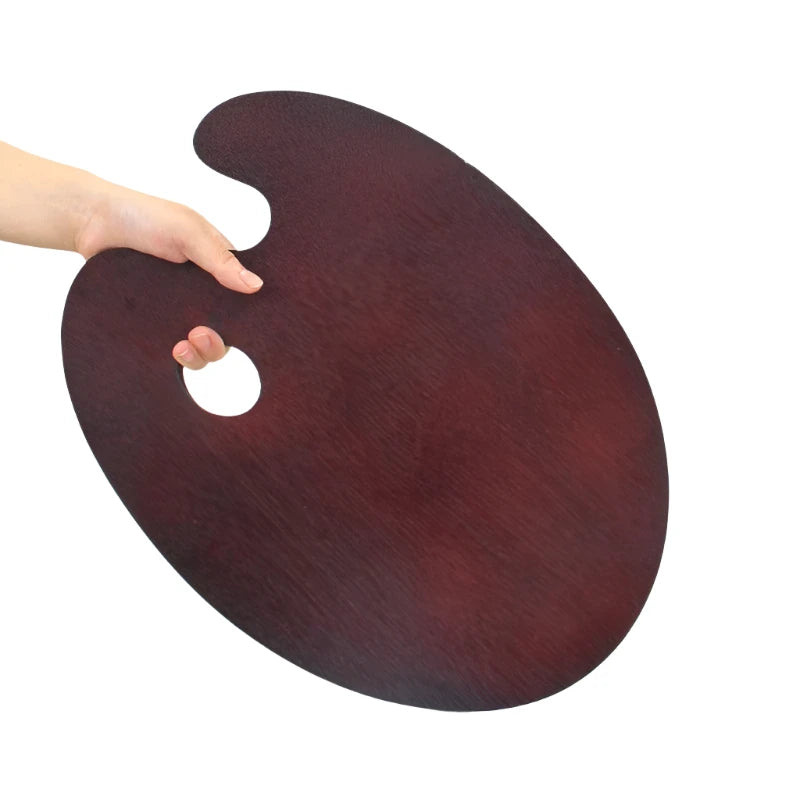 Solid Wood Oil Painting Palette with sealing glaze, available in Light Brown and Dark Brown finishes and nine sizes, perfect for professional and student artists. Oil paint, Palette